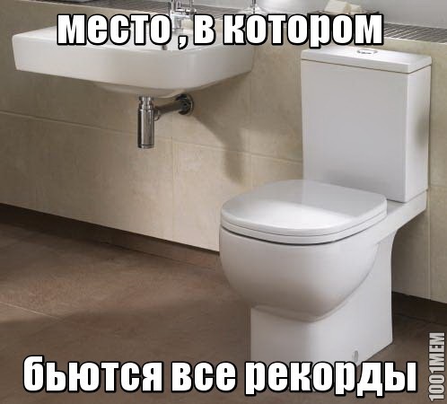 на унитазе