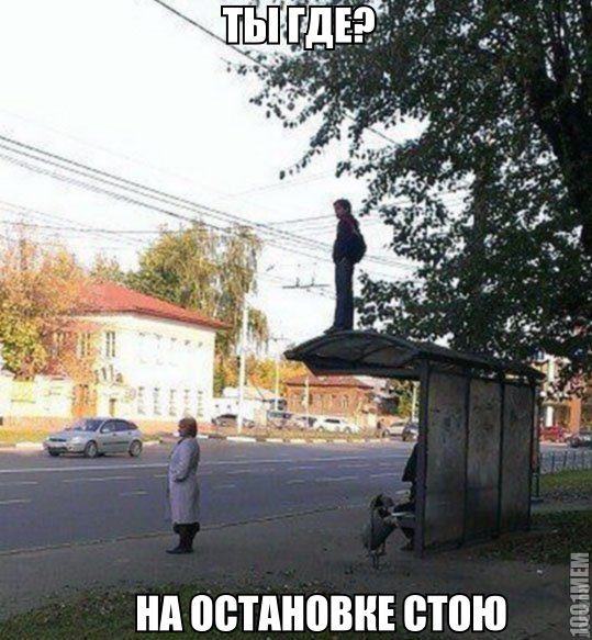 на остановке